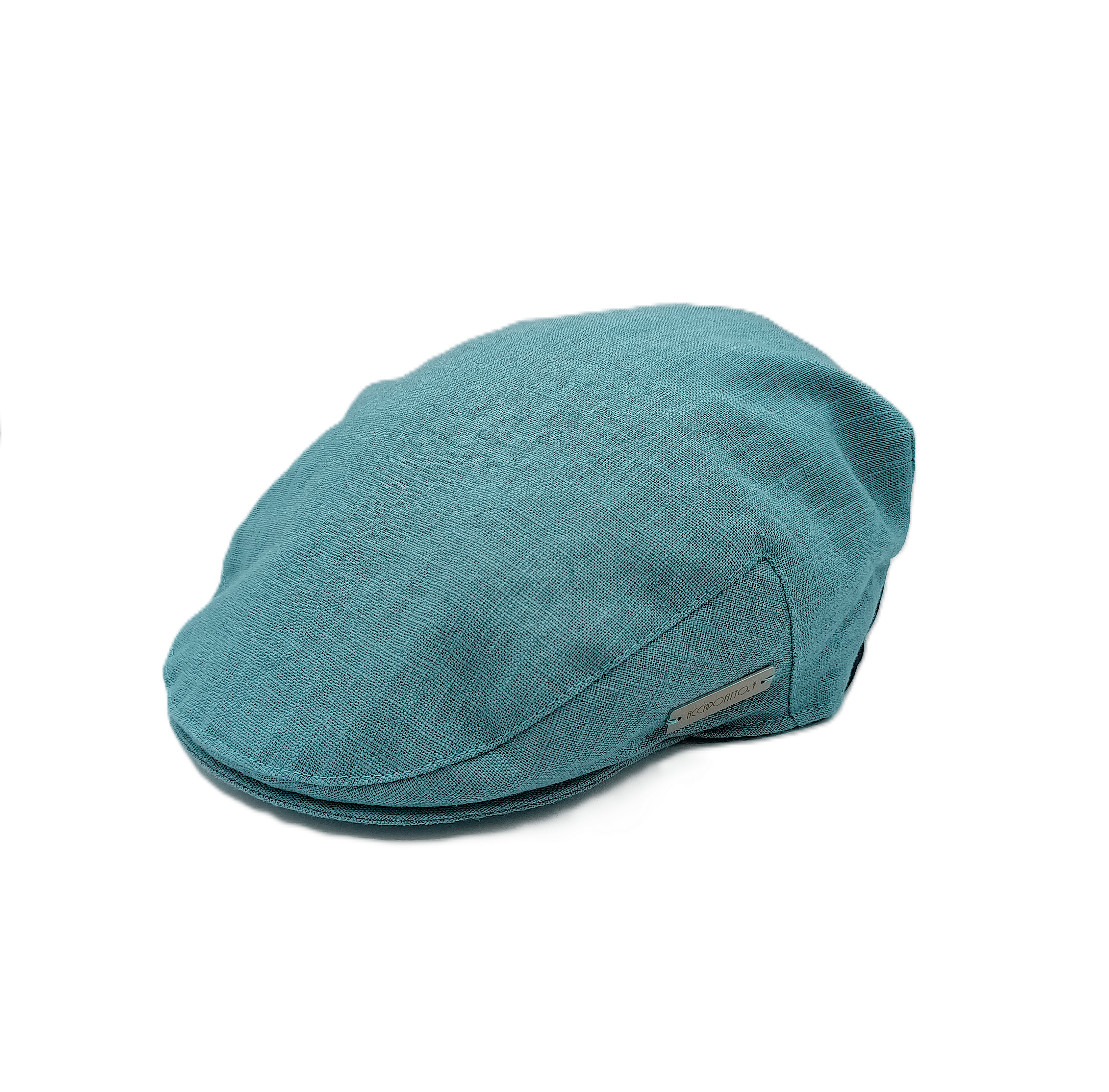 Coppola unisex in puro lino color acqua del brand Acapofitto.