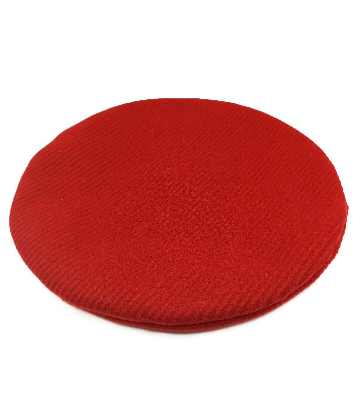 Basco in lana vergine color mattone del brand Accapofitto, visione piatta dall'alto