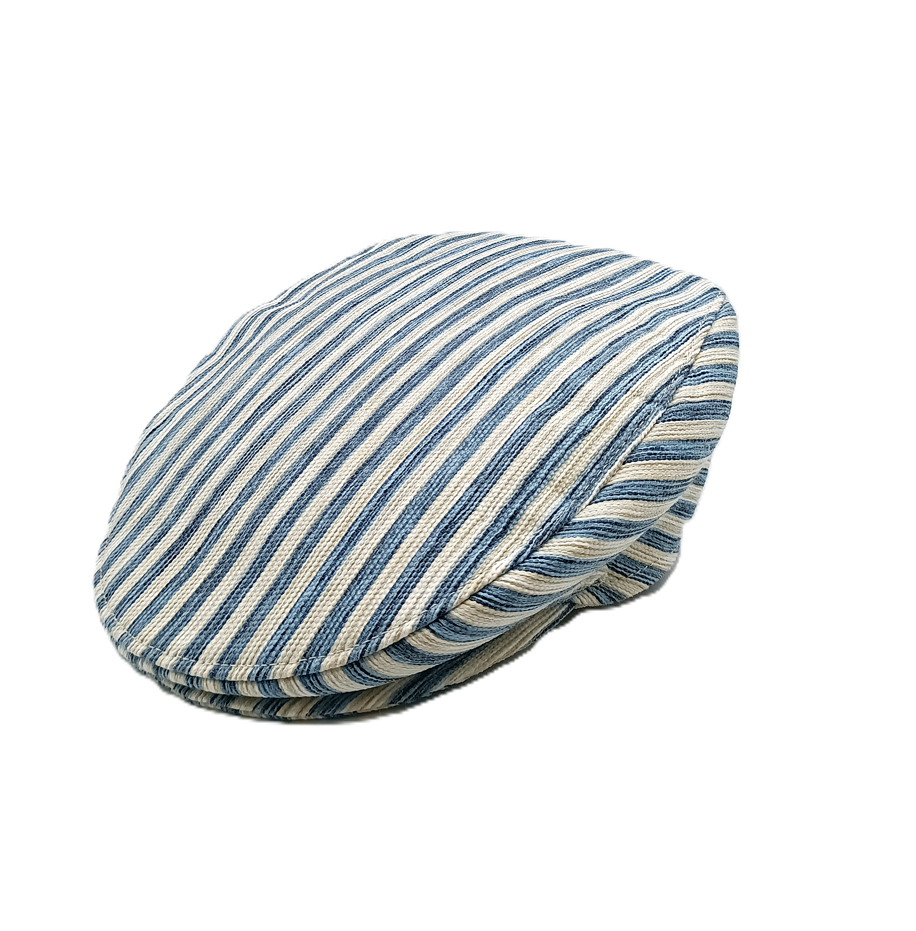 Coppola unisex canvas di cotone a righe azzurre e bianche del brand Accapofitto