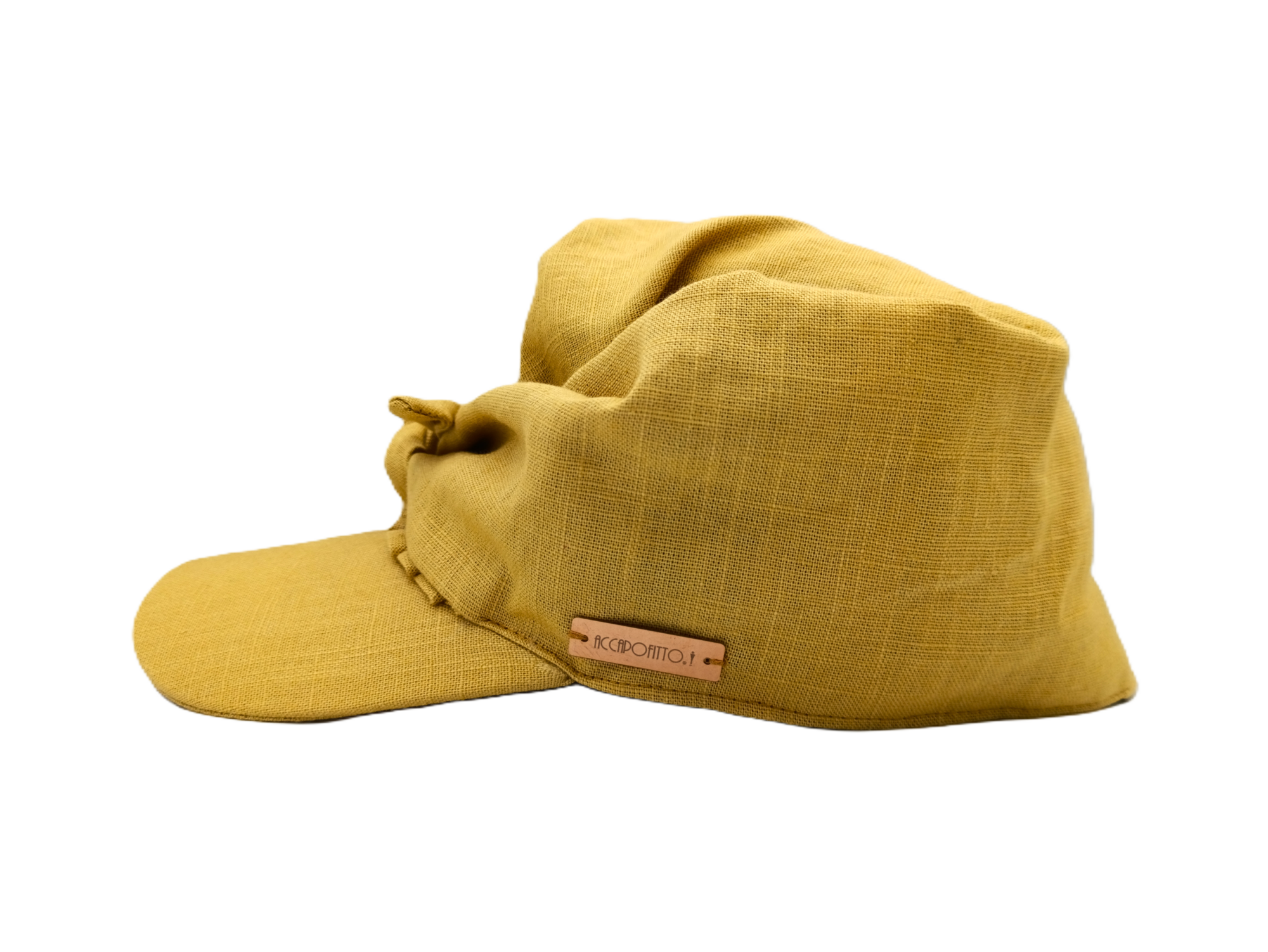 Samy - baseball di lino con nodo, variante ocra