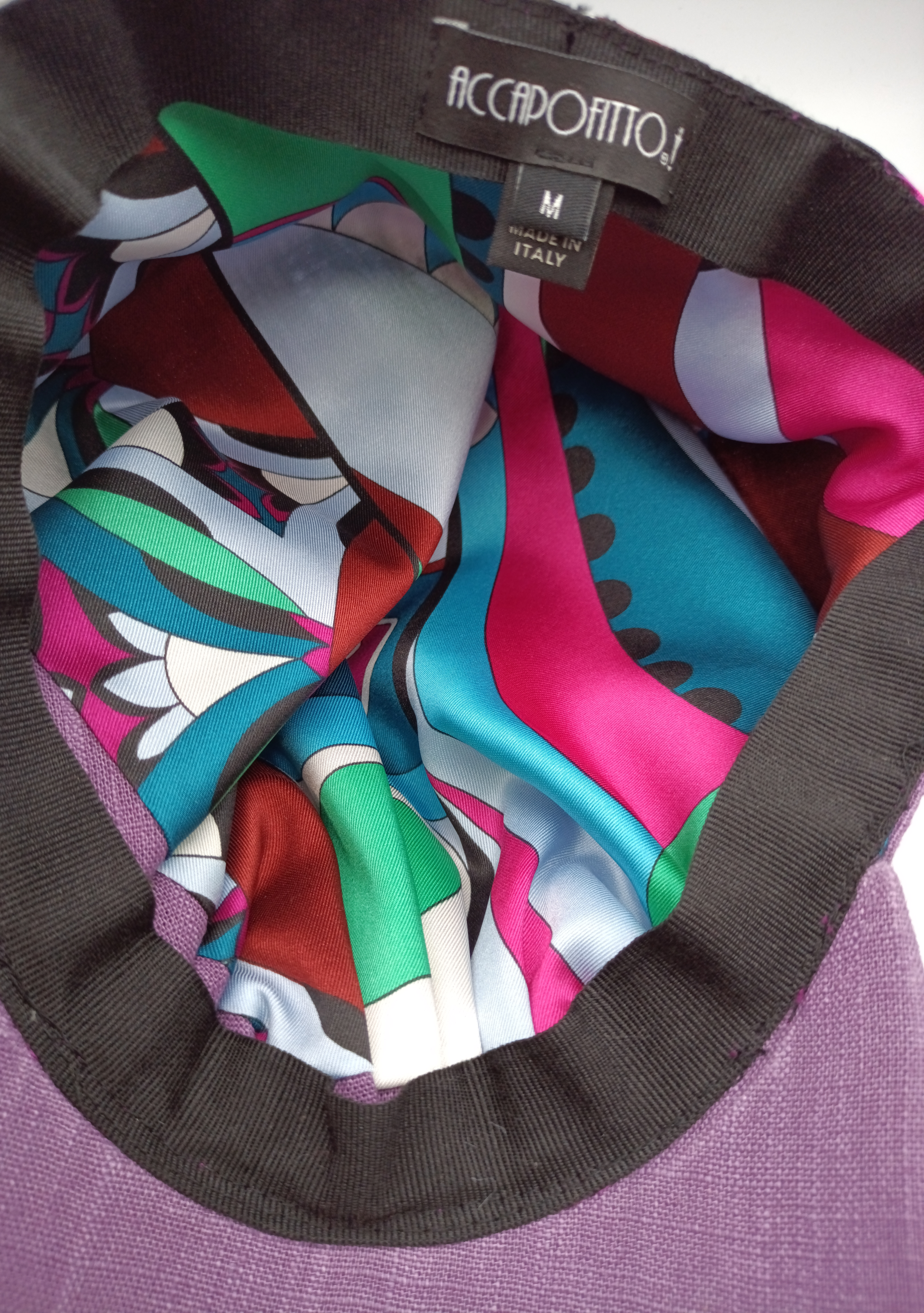 Samy - baseball di lino con nodo, variante violet