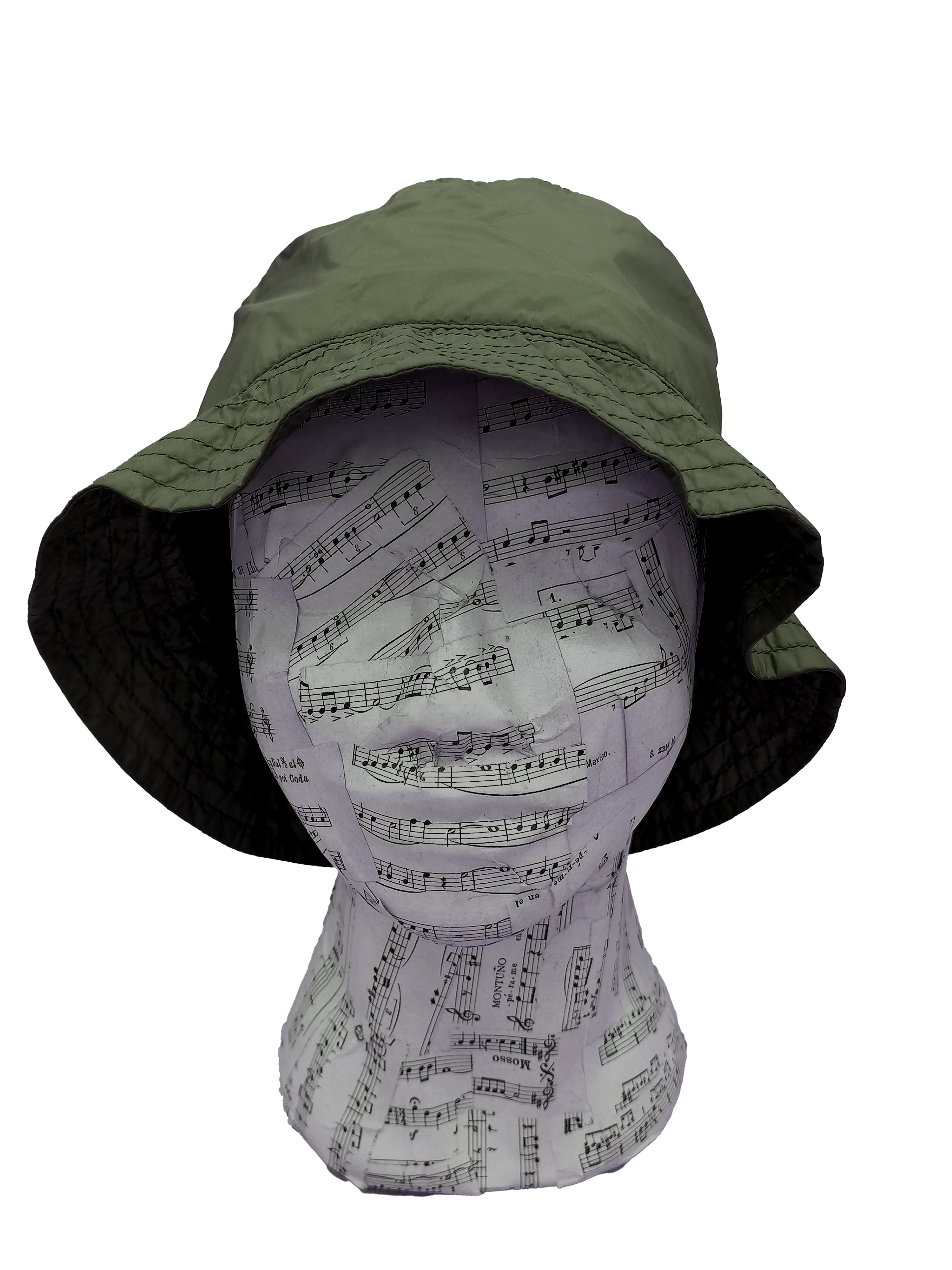 cappello alla pescatora donna, bucket hat, verde muschio, impermeabile e ripiegabile, fronte