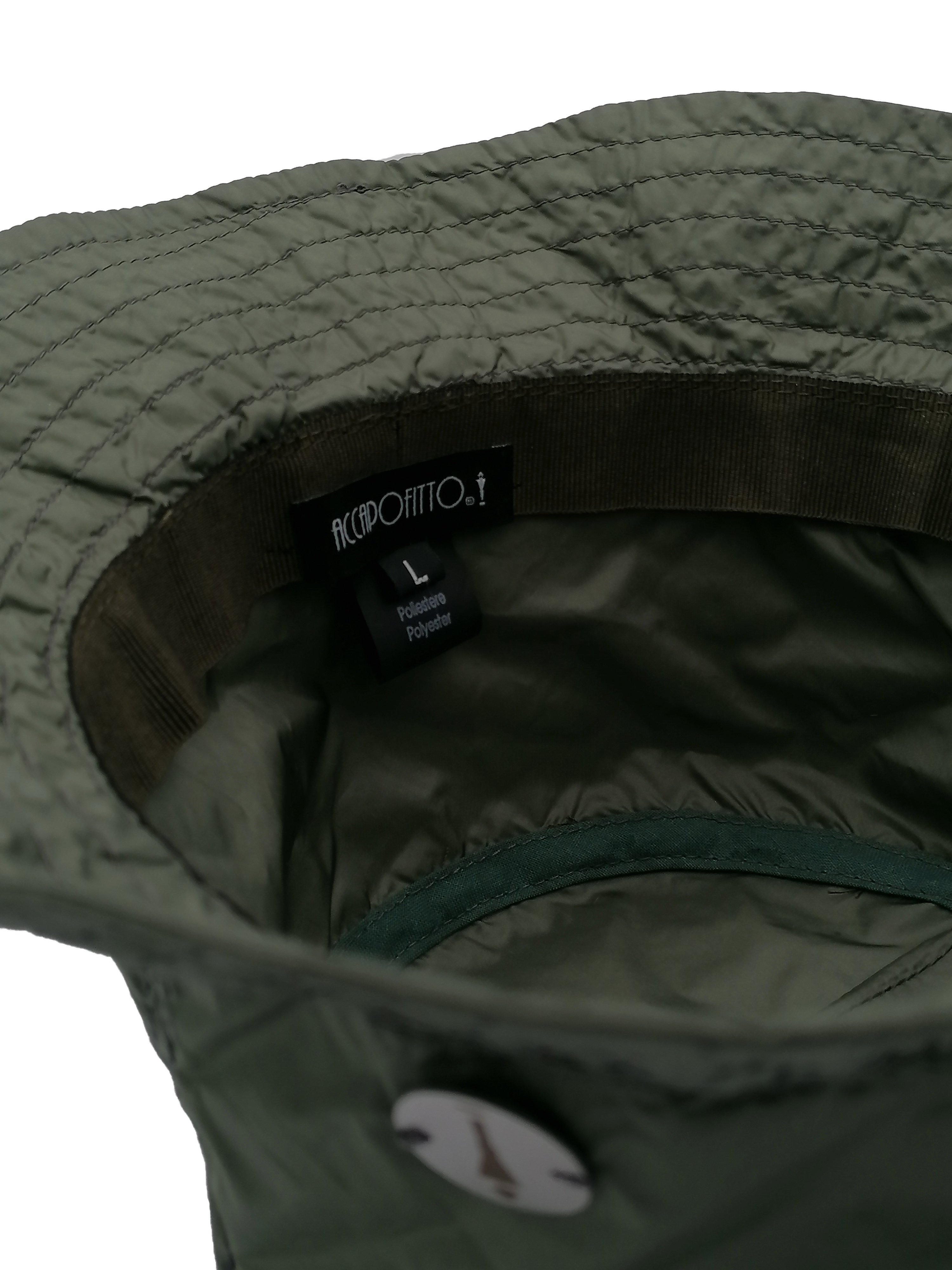 cappello alla pescatora donna, bucket hat, verde muschio, impermeabile e ripiegabile, interno