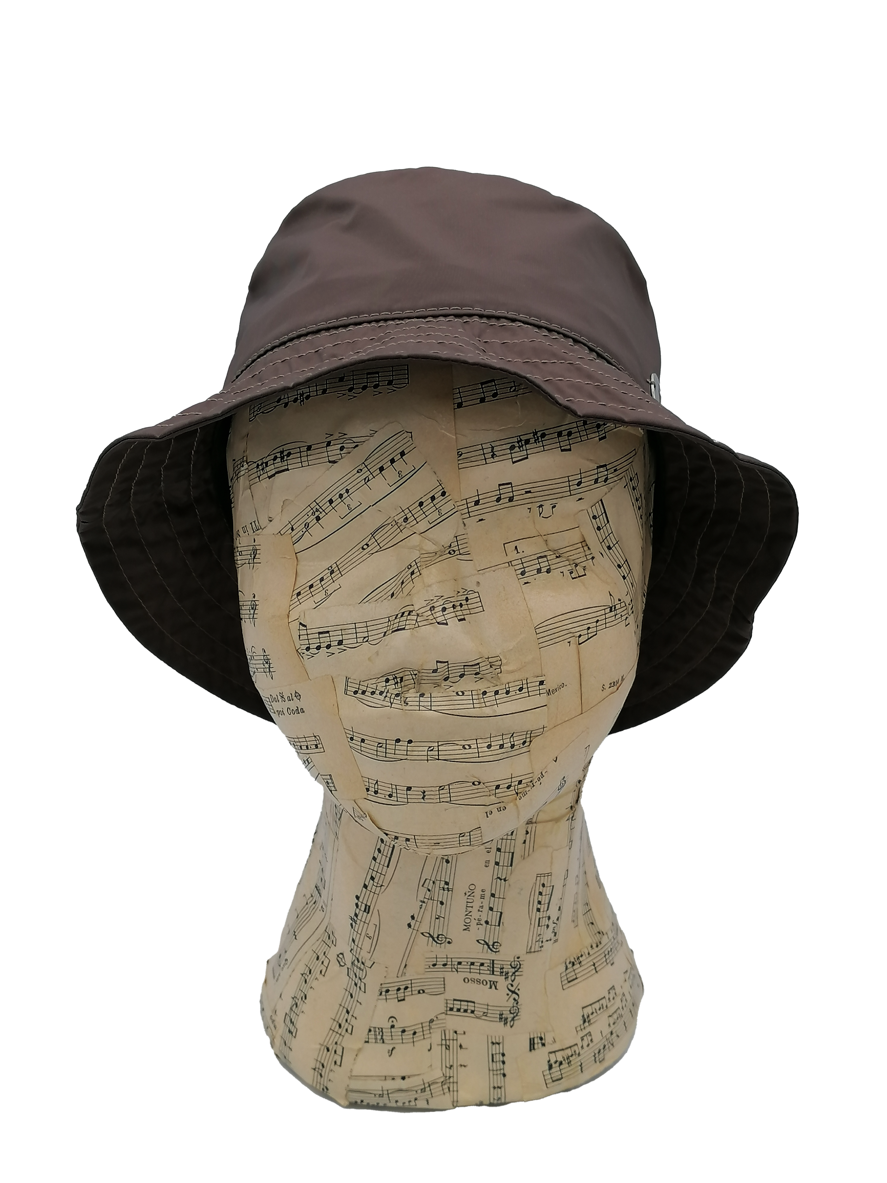 cappello alla pescatora donna, bucket hat, marrone castoro, impermeabile e ripiegabile, fronte
