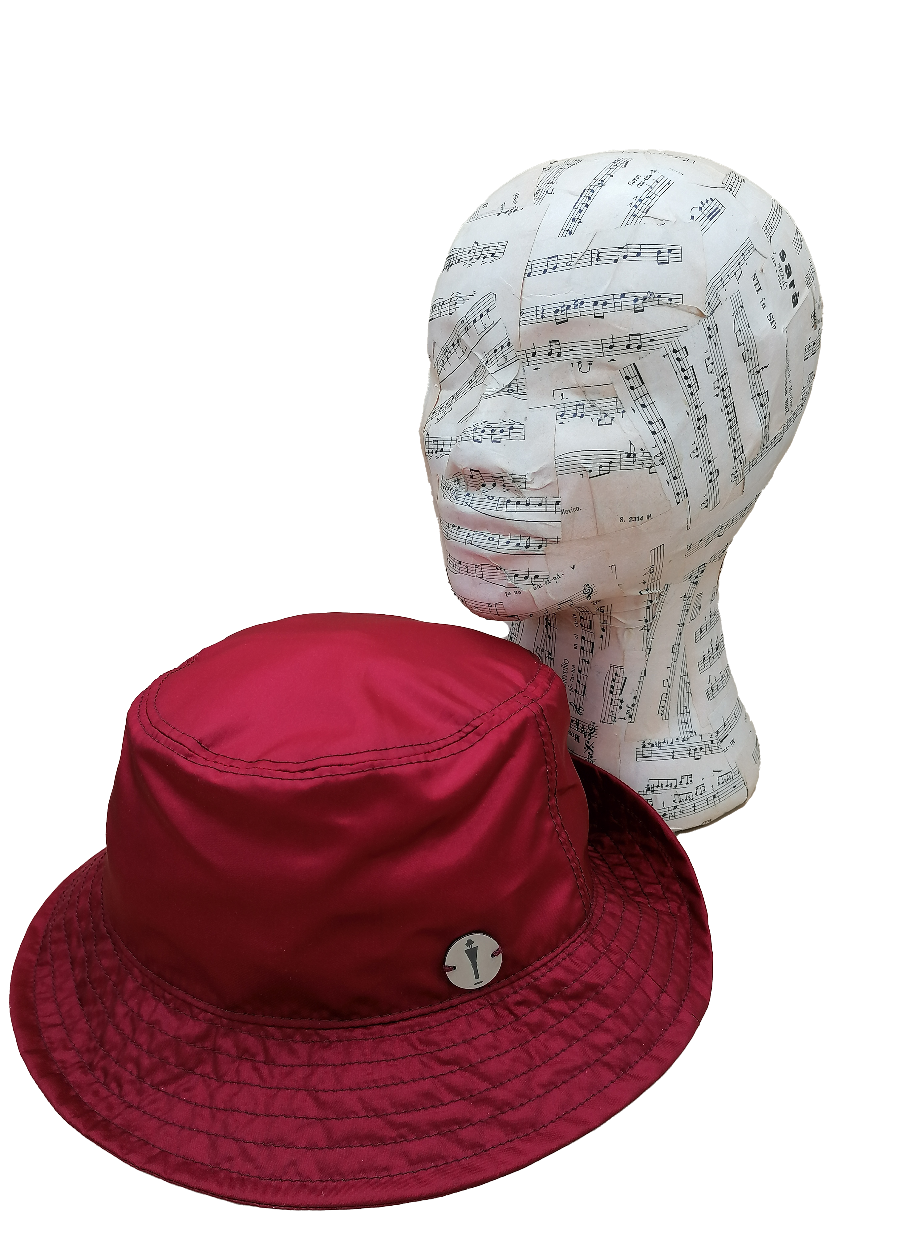cappello alla pescatora donna, bucket hat, rosso ciliegia, impermeabile e ripiegabile, aperto