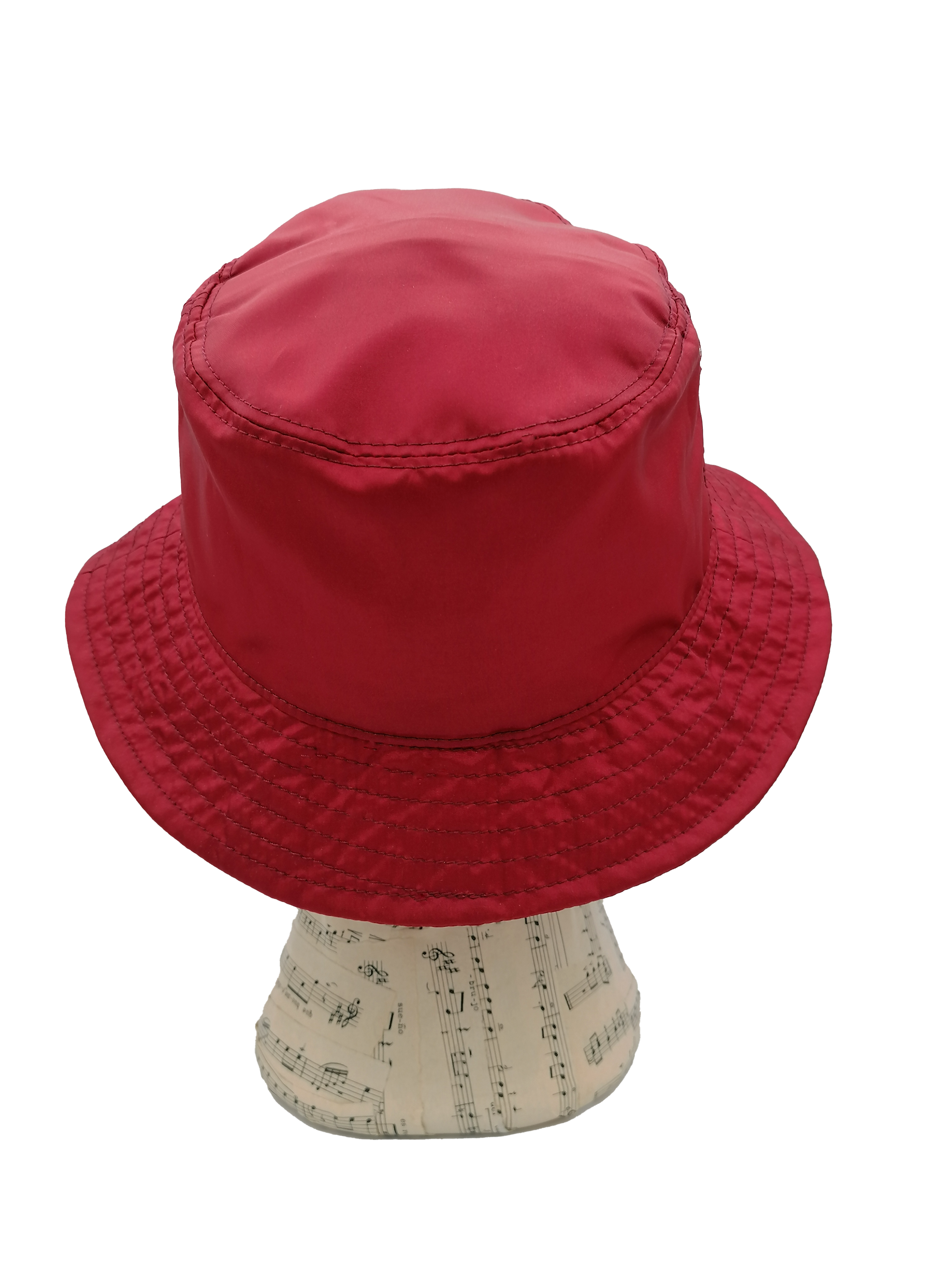 cappello alla pescatora donna, bucket hat, rosso ciliegia, impermeabile e ripiegabile, retro
