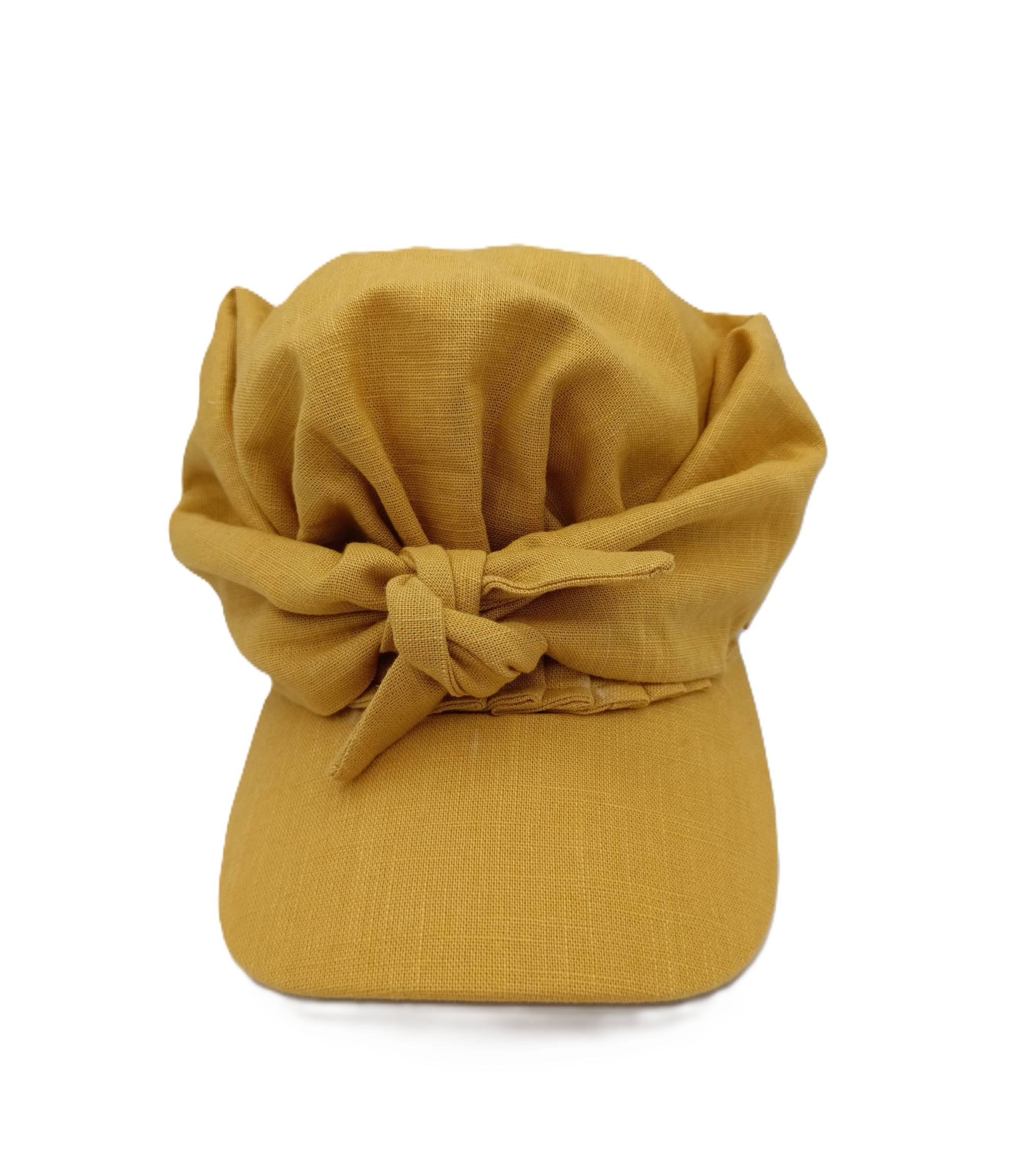 Samy - baseball di lino con nodo, variante ocra