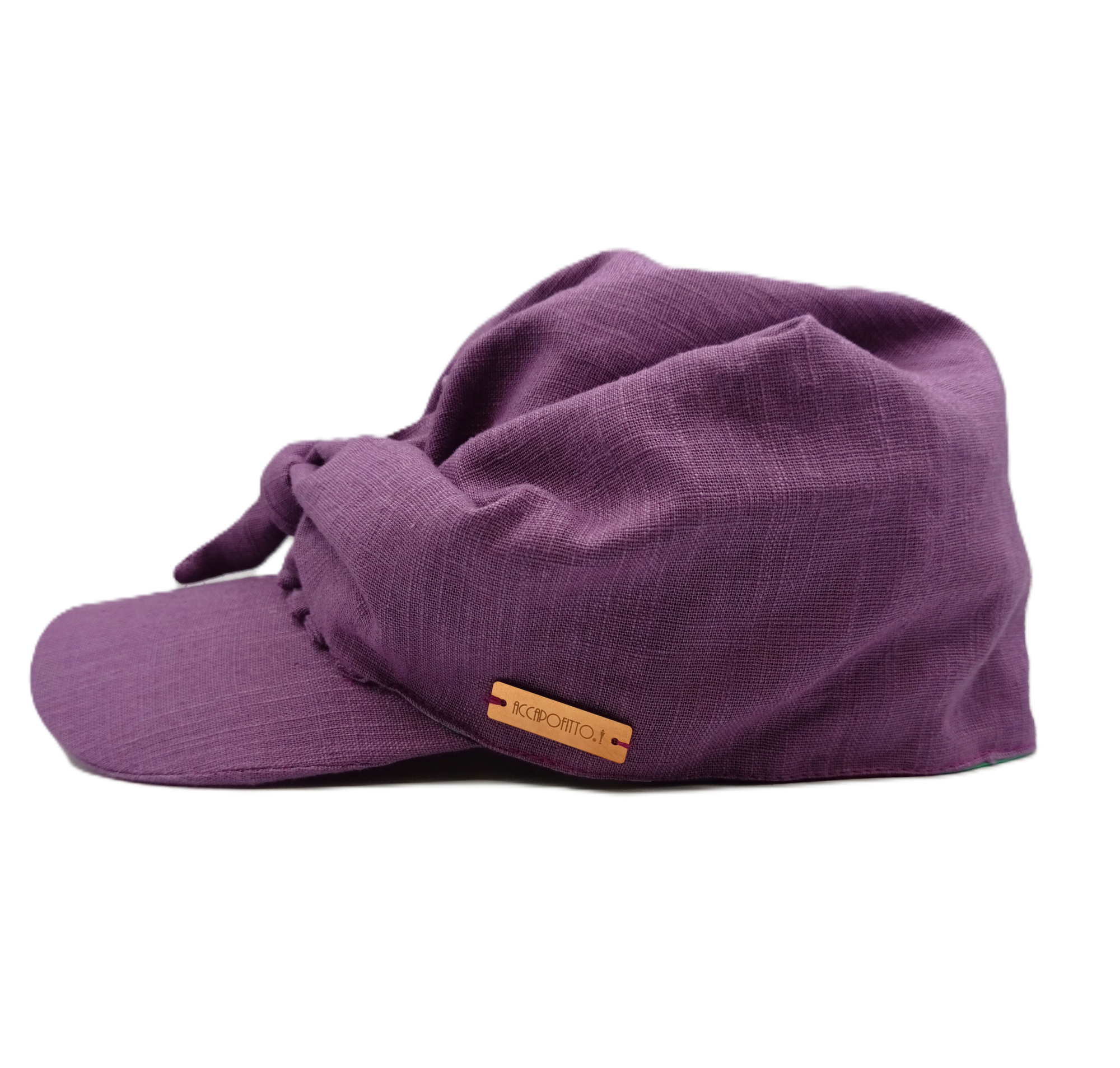 Samy - baseball di lino con nodo, variante violet