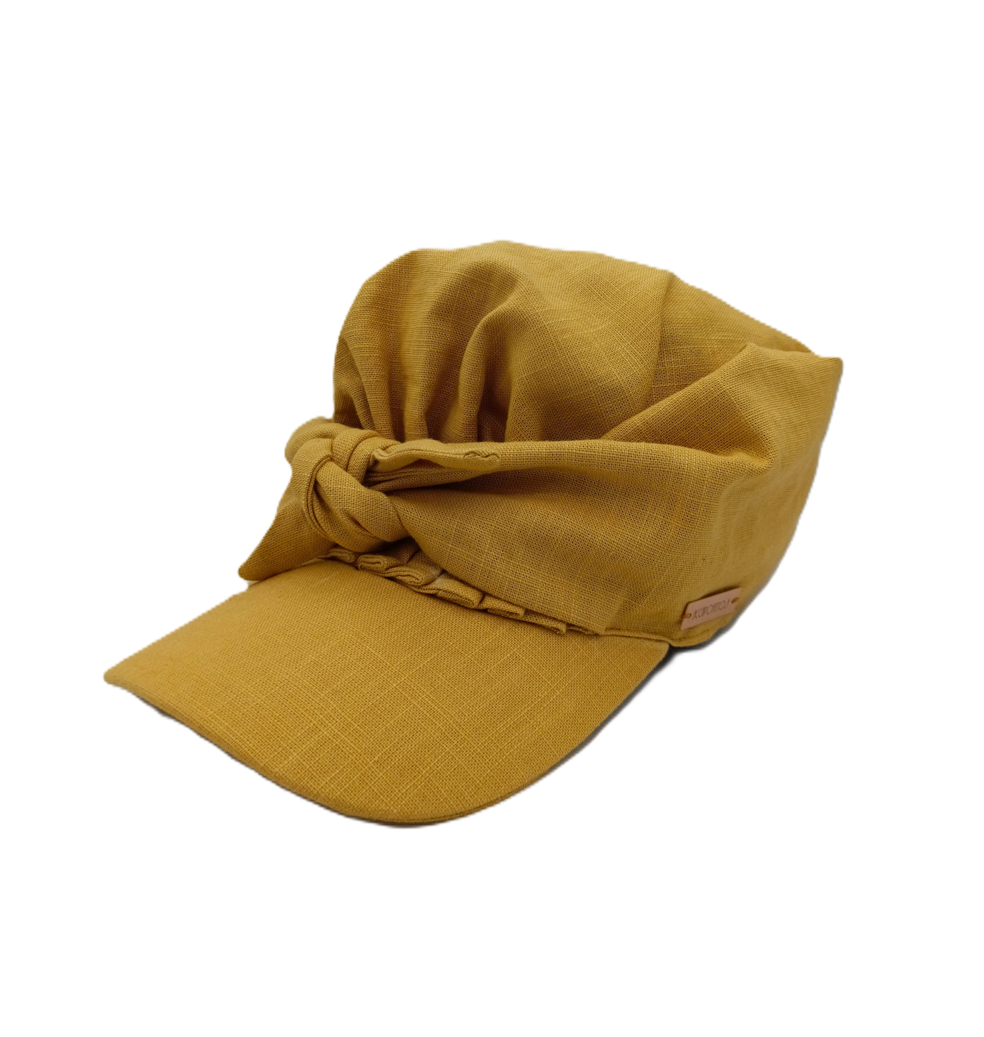 Samy - baseball di lino con nodo, variante ocra