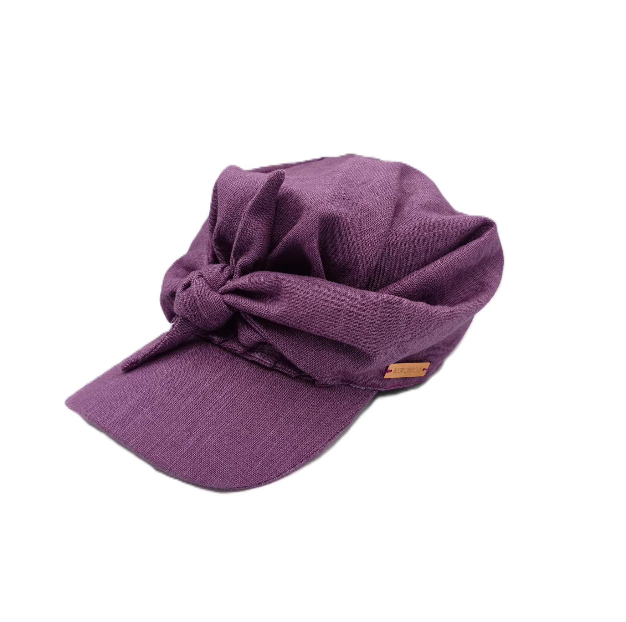 Samy - baseball di lino con nodo, variante violet