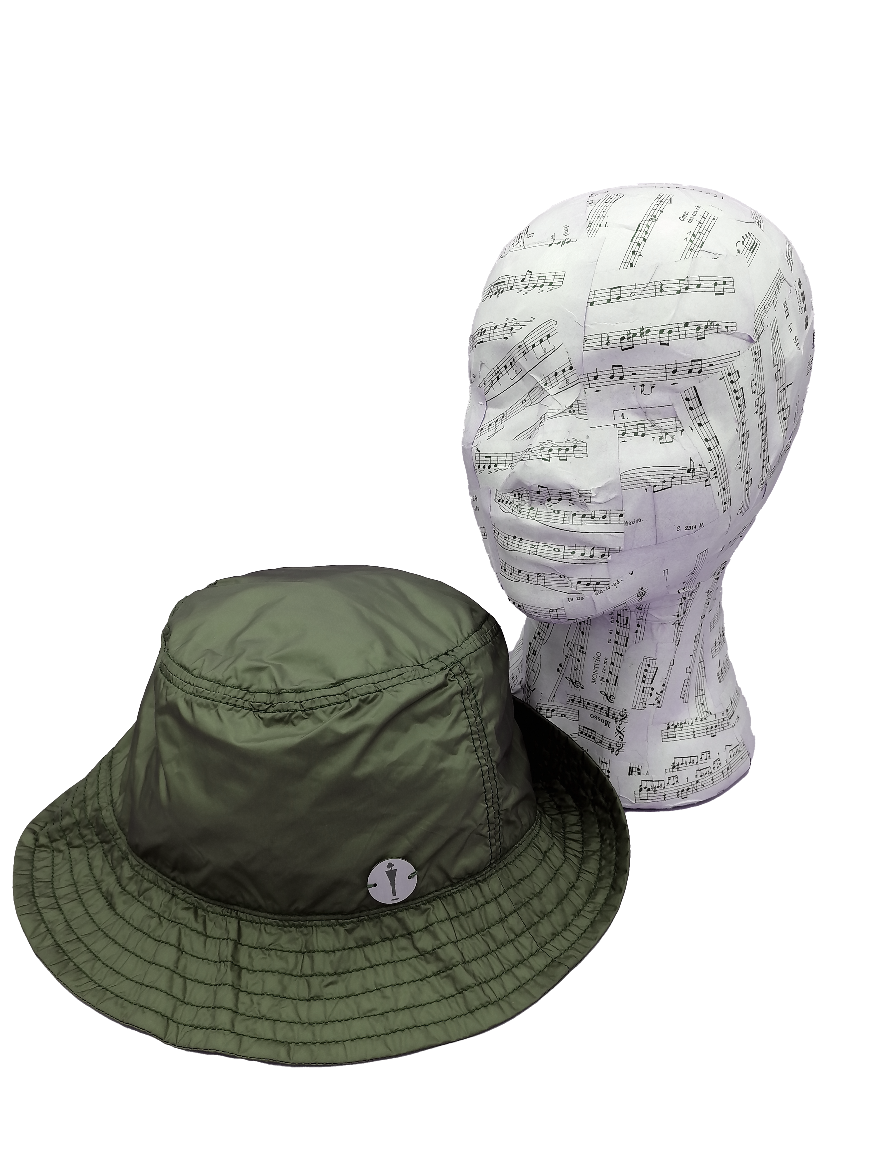 cappello alla pescatora donna, bucket hat, verde muschio, impermeabile e ripiegabile, aperto