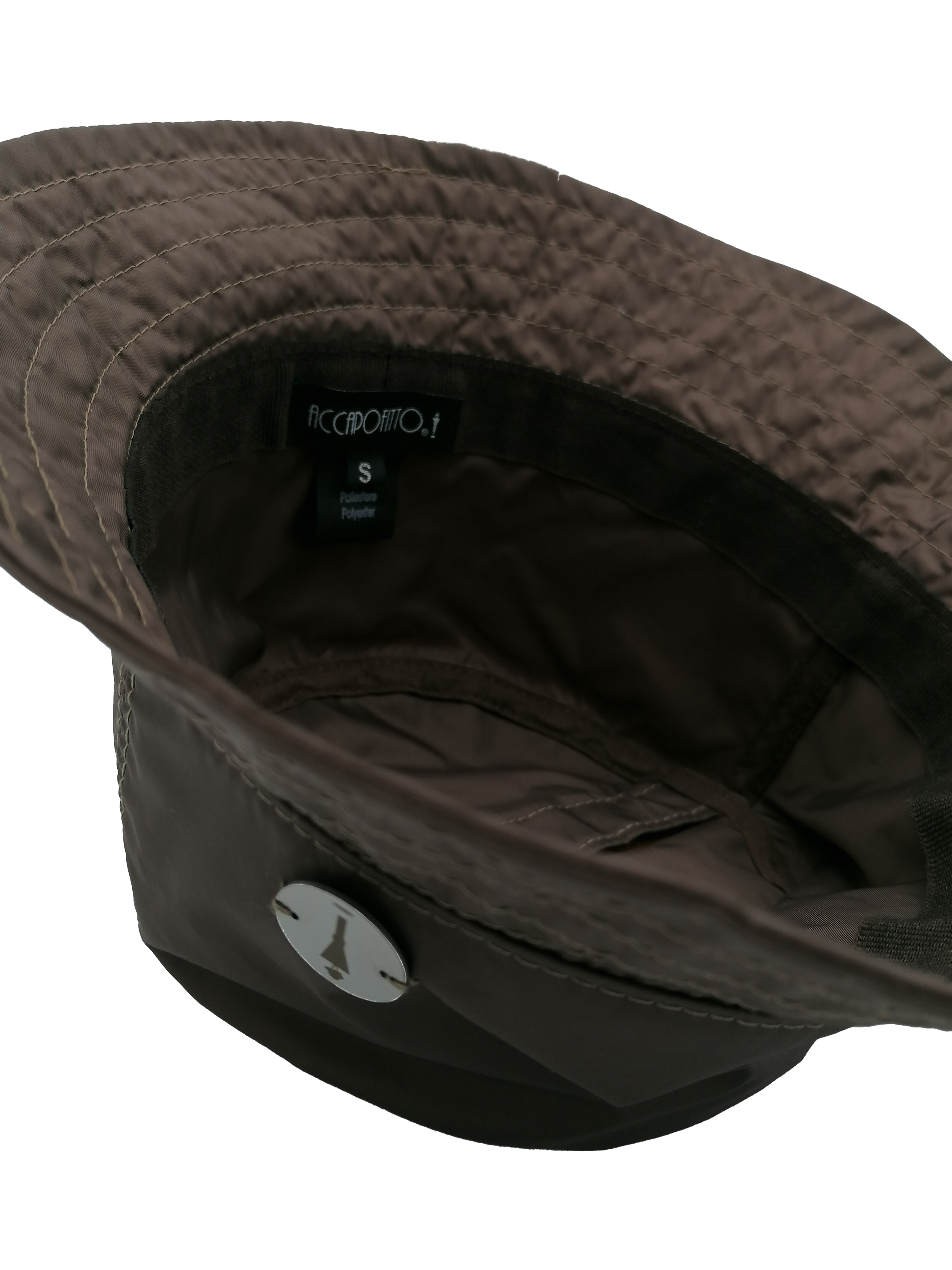 cappello alla pescatora donna, bucket hat, marrone castoro, impermeabile e ripiegabile, interno