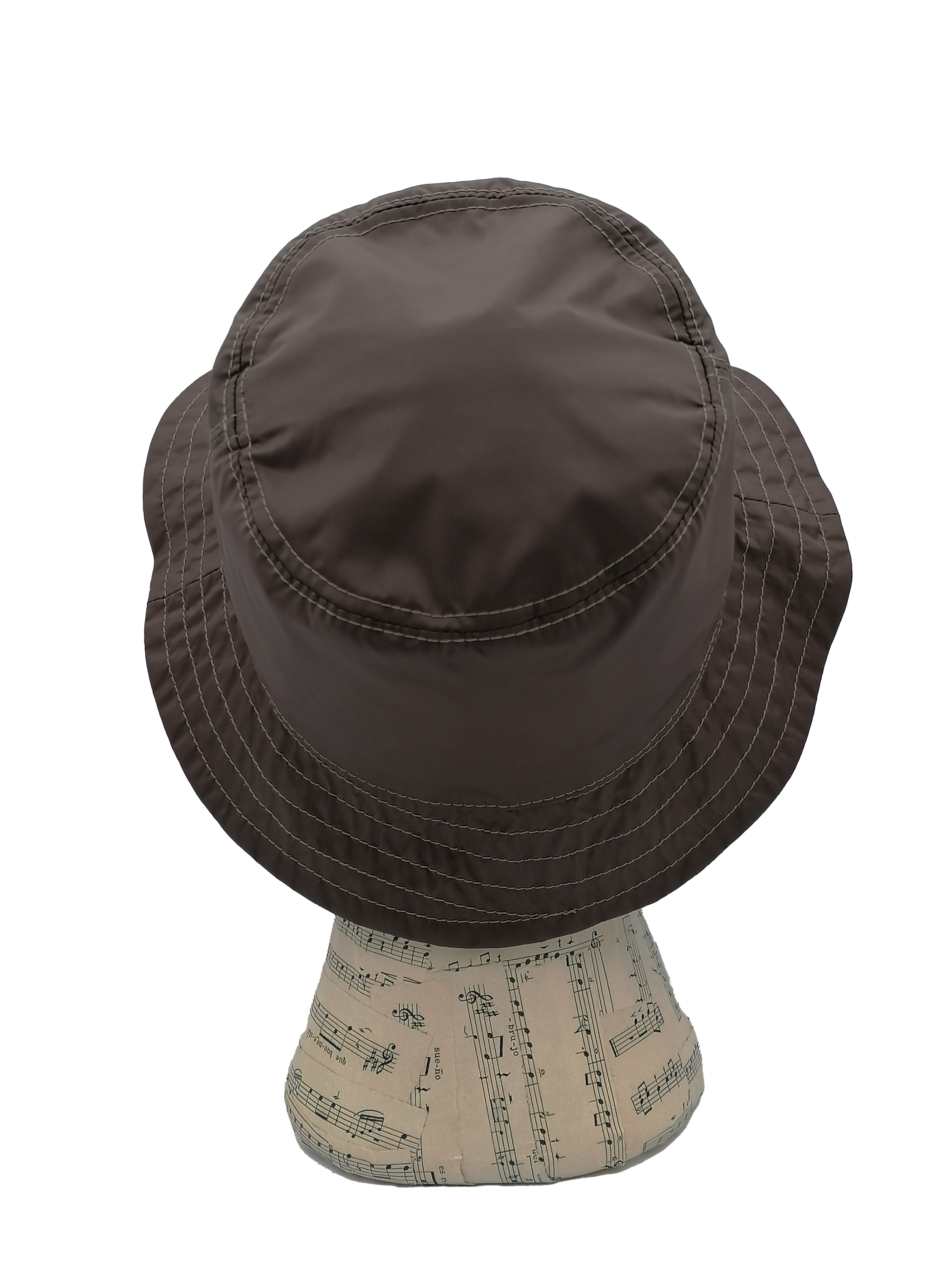 cappello alla pescatora donna, bucket hat, marrone castoro, impermeabile e ripiegabile, retro